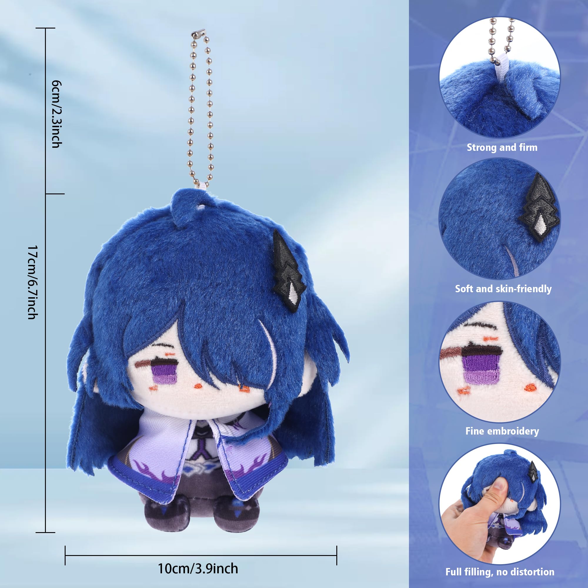 UTIEHD Anime Game HSR Character Bag Charm, Cute 4-Inch Collectible Keychain Pendant - Image 3