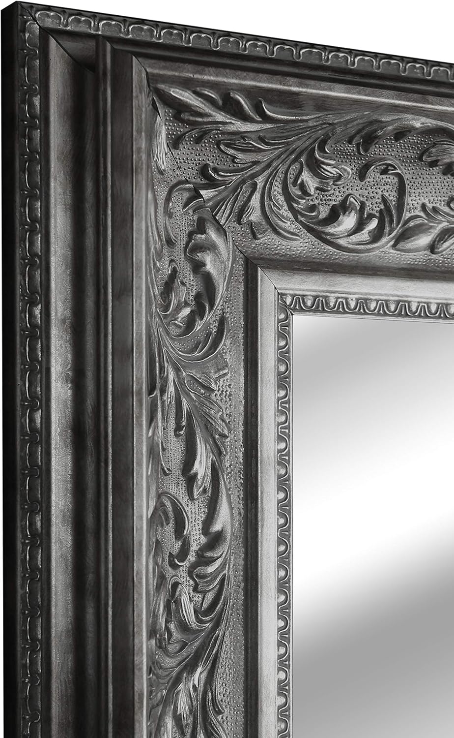 TV in Disguise Framed Mirror, compatible with a Samsung Q60 Smart LED TV – supplied with TV (50 inch, Silver Ornate)