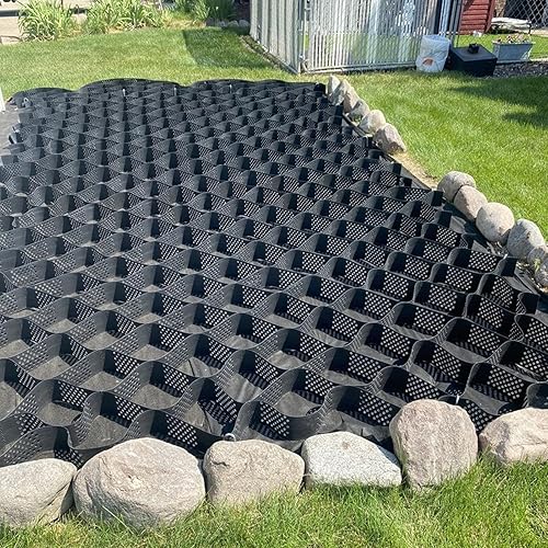 YANBI Rejilla de tierra para grava, Geomalla de malla de panal resistente, Geocell de red de paisaje para pendientes, Estabilizador de control de