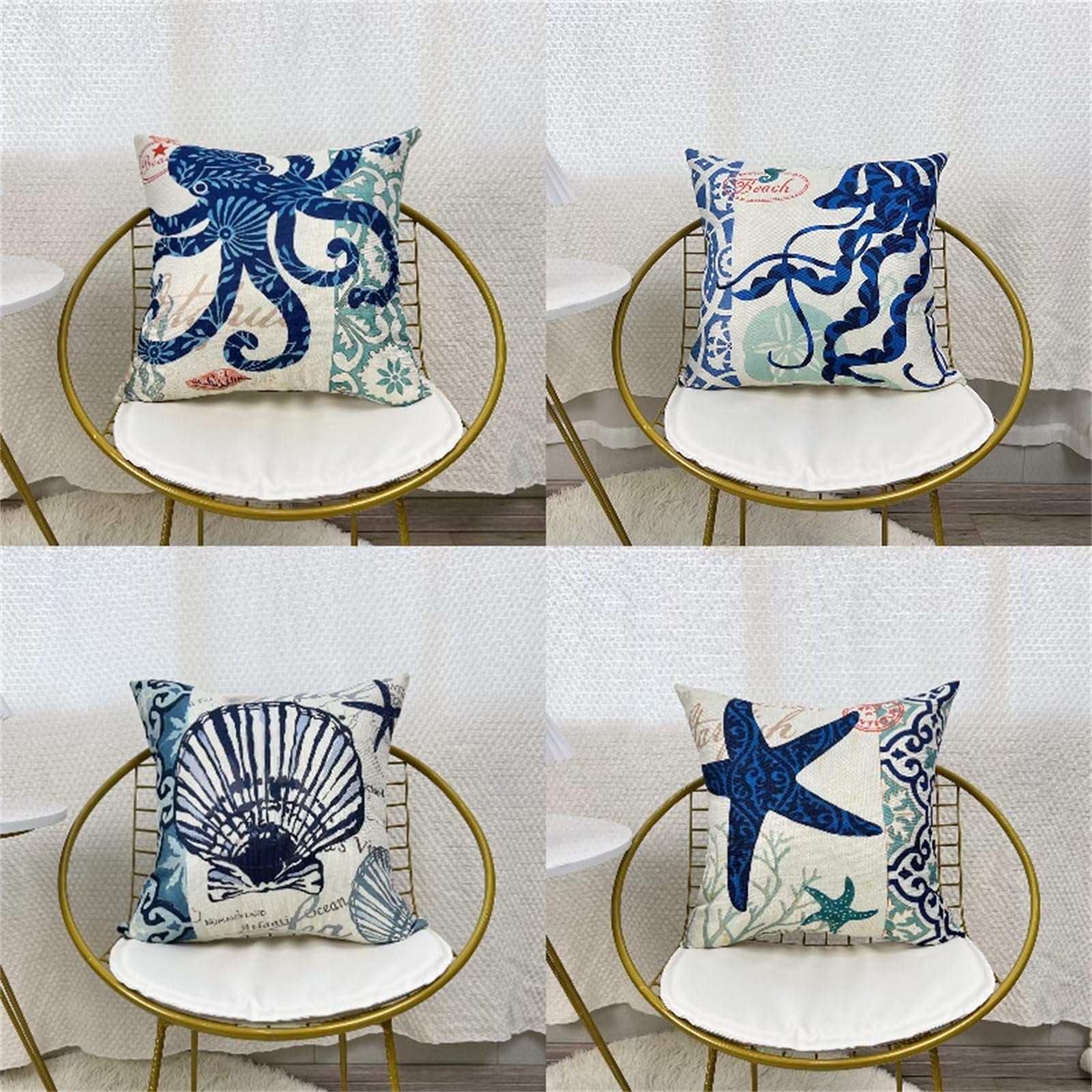 Amazon.co.jp: クッションカバー 30x30cm ソファークッション ブルー