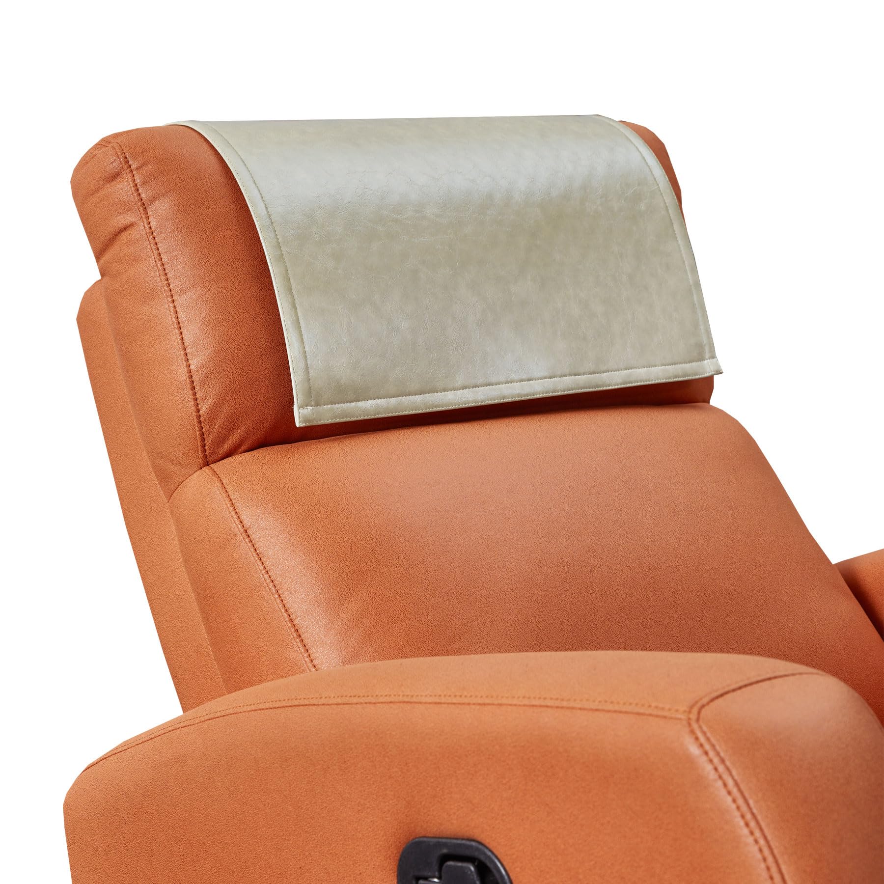 Hittun Non Slip Recliner Headrest Protector Washable Faux Leather Headrest Covers for Recliner Chair Waterproof Couch Head Rest Covers for Sofa,Furniture,Office Chair,Theater Seat (Beige) — image 1