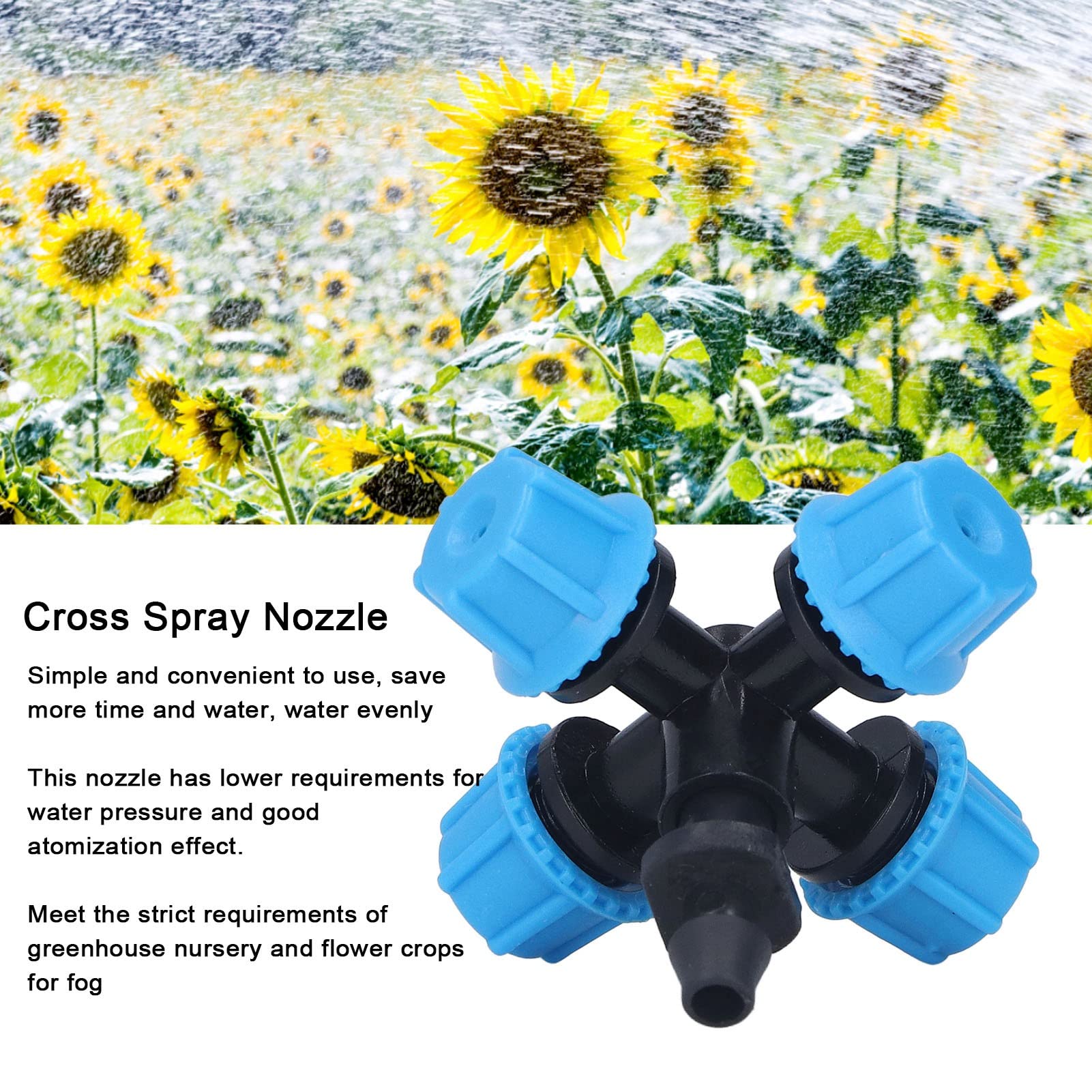 20Pcs Misting Nozzle, Cross Spray Nozzle Irrigation Cross Atomization Micro Nozzle for Lawn Garden Terrace