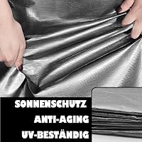 EPFHR Ponyva 4x8m Vízálló Takaróponyva 180g/m² Szürke-Fekete Fémkarikás Kerti Bútor Medence Trambulin Védőponyva 5