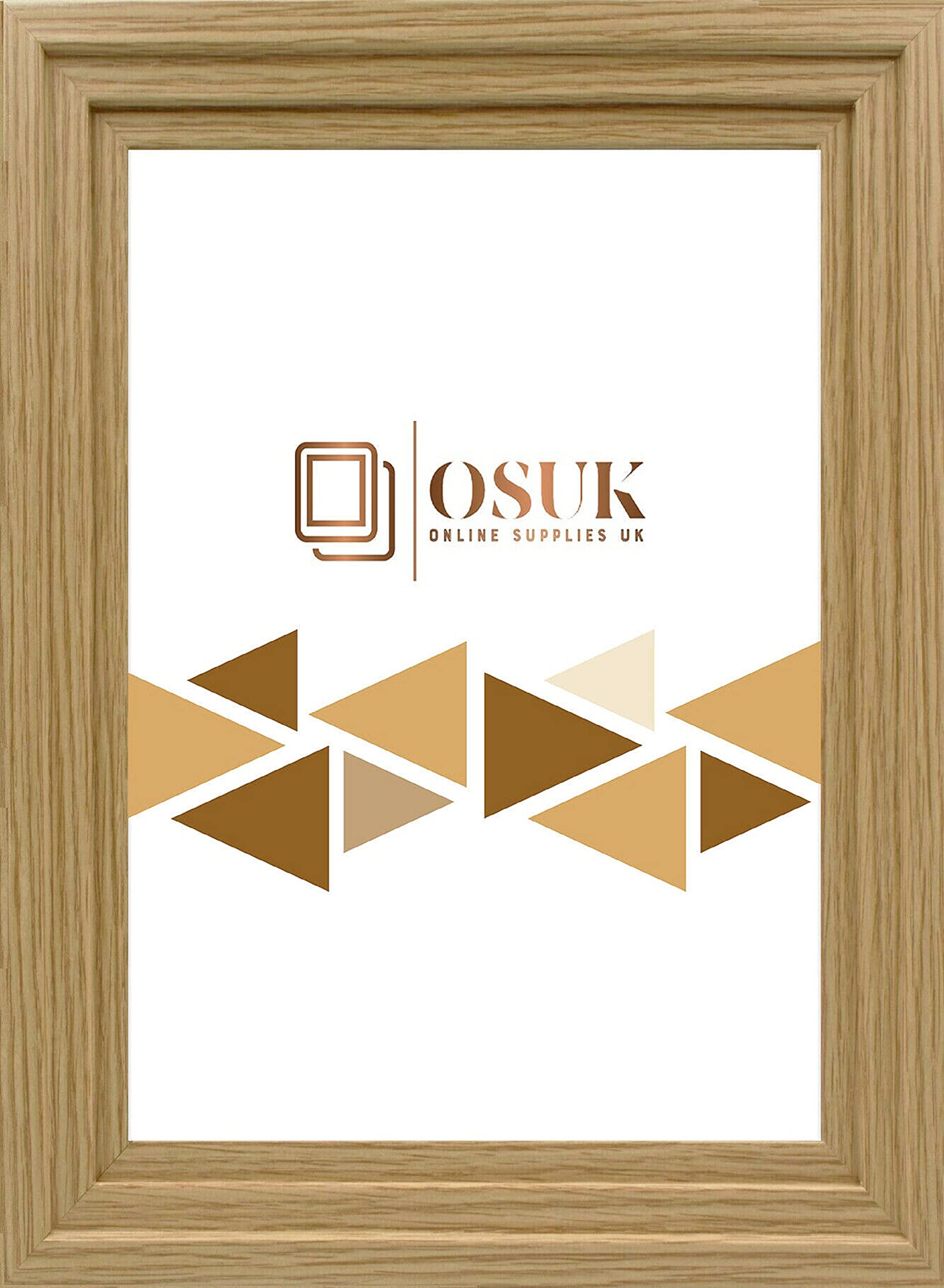 Frameeazy Oak Osuk A2 Step Style Photo Picture Frame Poster Frames - Photo Frame - Premium Quality Frame With Clear Perspex Sheet & Wall Mounted Hook