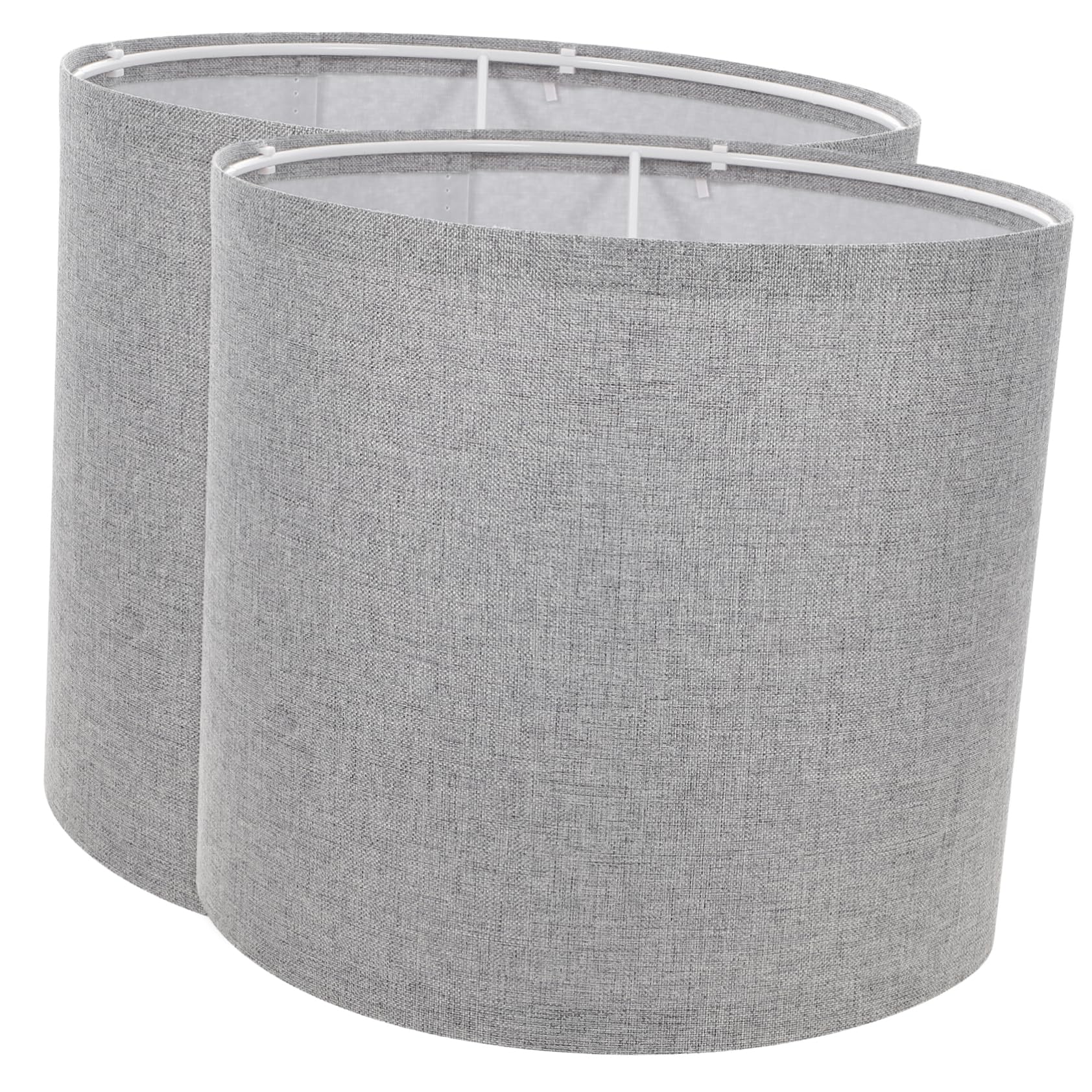 SEWACC Grey Linen Table Lamp Shade 20Cm Detachable Replacement Lampshades 2 Pack Fabric Light Covers for Bedroom Living Room Home and Hotel