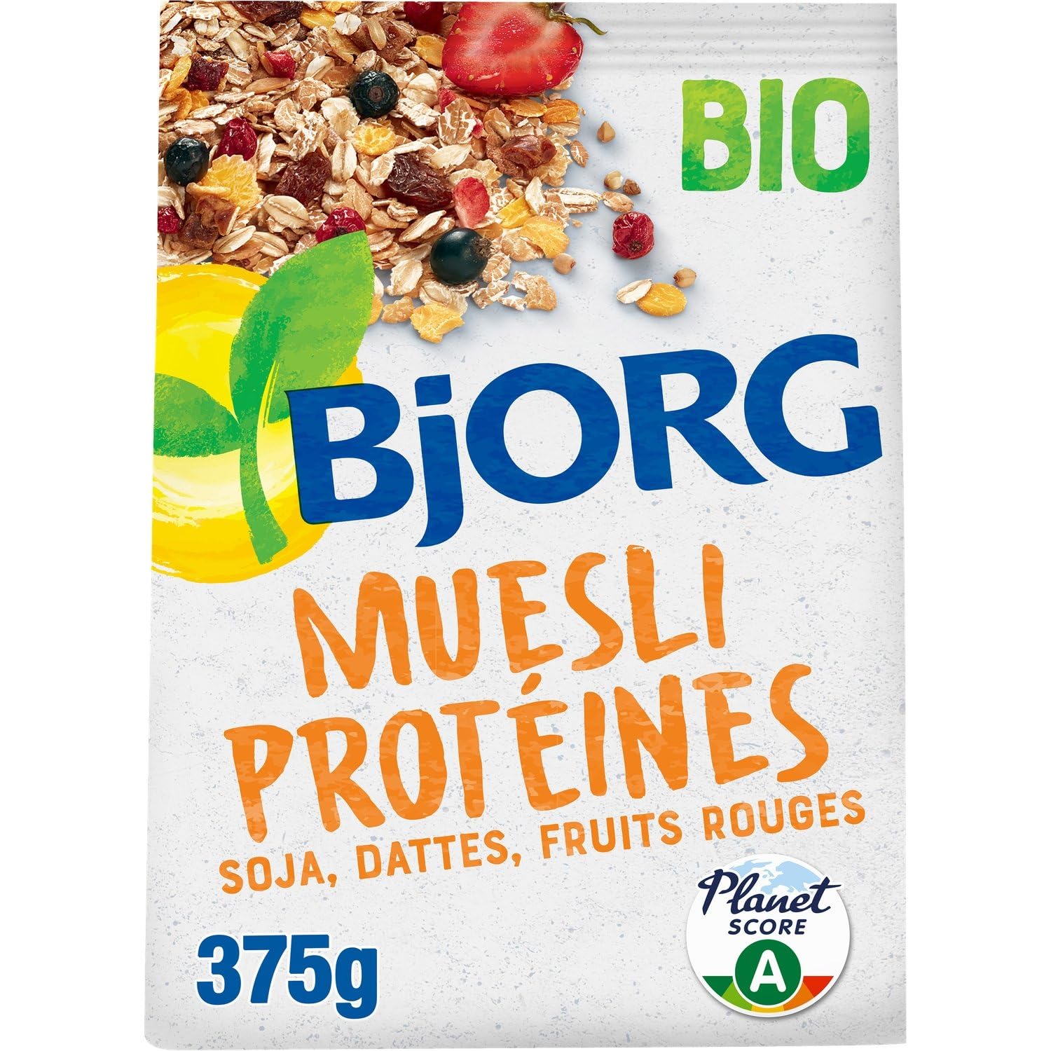 Céréales bio Muesli Protéines soja sans sucres ajoutés BJORG - La boite de 375g Lot De 3 - Par Lot