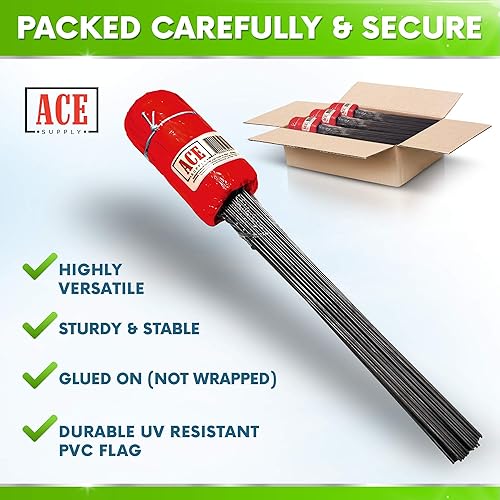 Miniatura 3 de Paquete de 100 banderas rojas de marcado, banderas rojas de 4 x 5 x 15 pulgadas para patio, marcadores para césped, riego, paisajismo, levantamiento