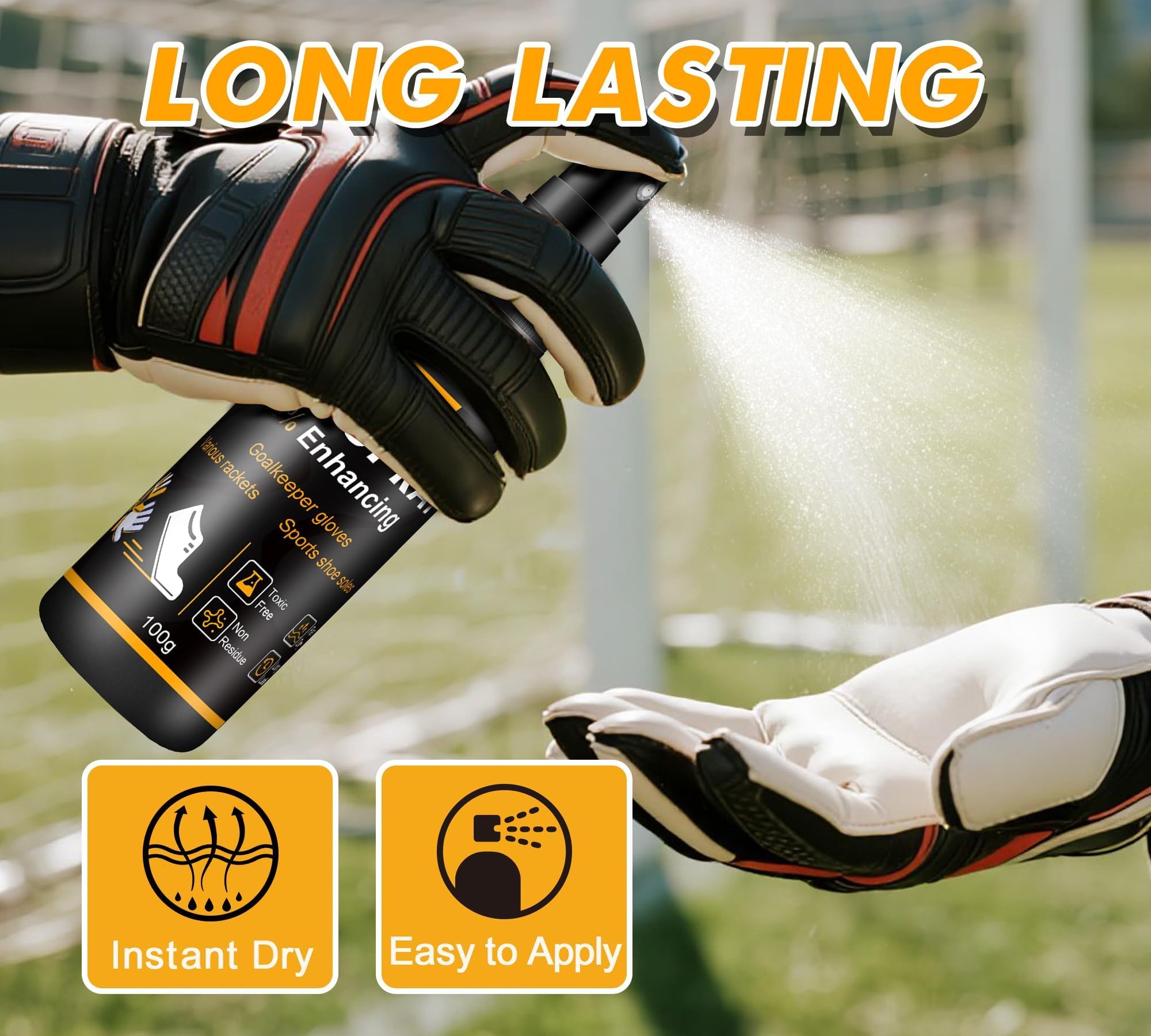 Grip Spray rękawice bramkarskie, 200 g spray do rękawic bramkarskich dla lepszej kontroli piłki, akcesoria do treningu piłki nożnej, Grip Booster Spray do piłki nożnej, koszykówki, golfa, tańca na