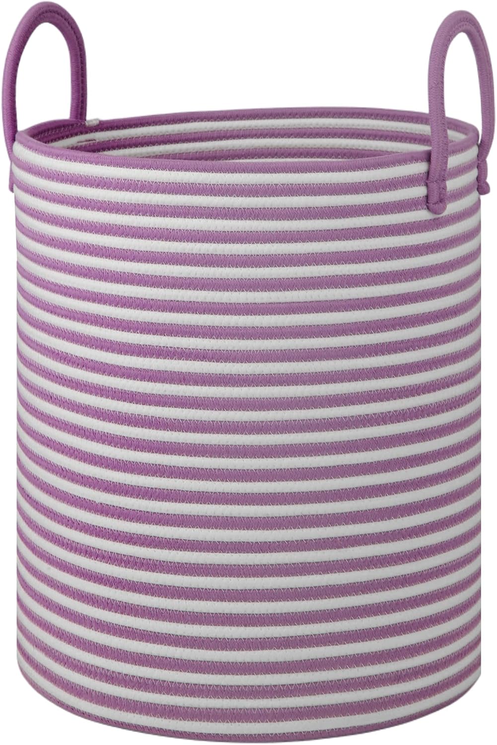 Cotton Rope Laundry Basket, Large Capacity Storage Bin with Handles, Blanket Basket for Living Room, Ribbed Texture, Brick Red, XX Large 100L