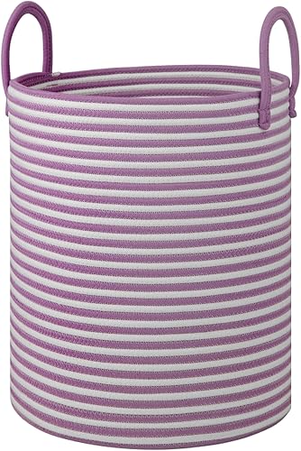 Miniatura 8 de Cesta de lavandería de cuerda de algodón para niñas, cesta de lavandería para bebés, cesta de lavandería para guardería, cesta tejida de manta