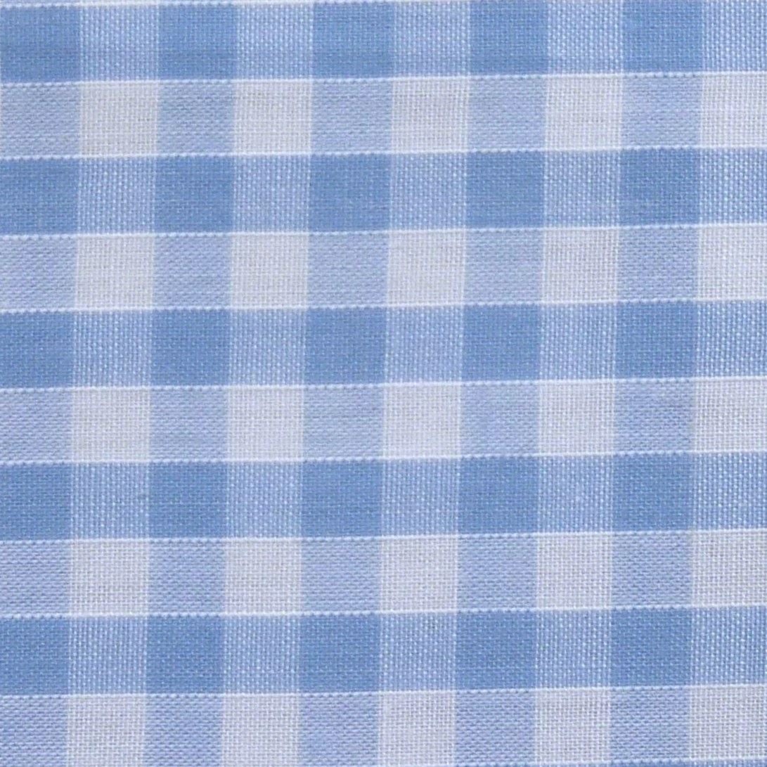 Sky Blue & White 1/4" (7 mm) Corded Gingham Polycotton Fabric (Per Metre)