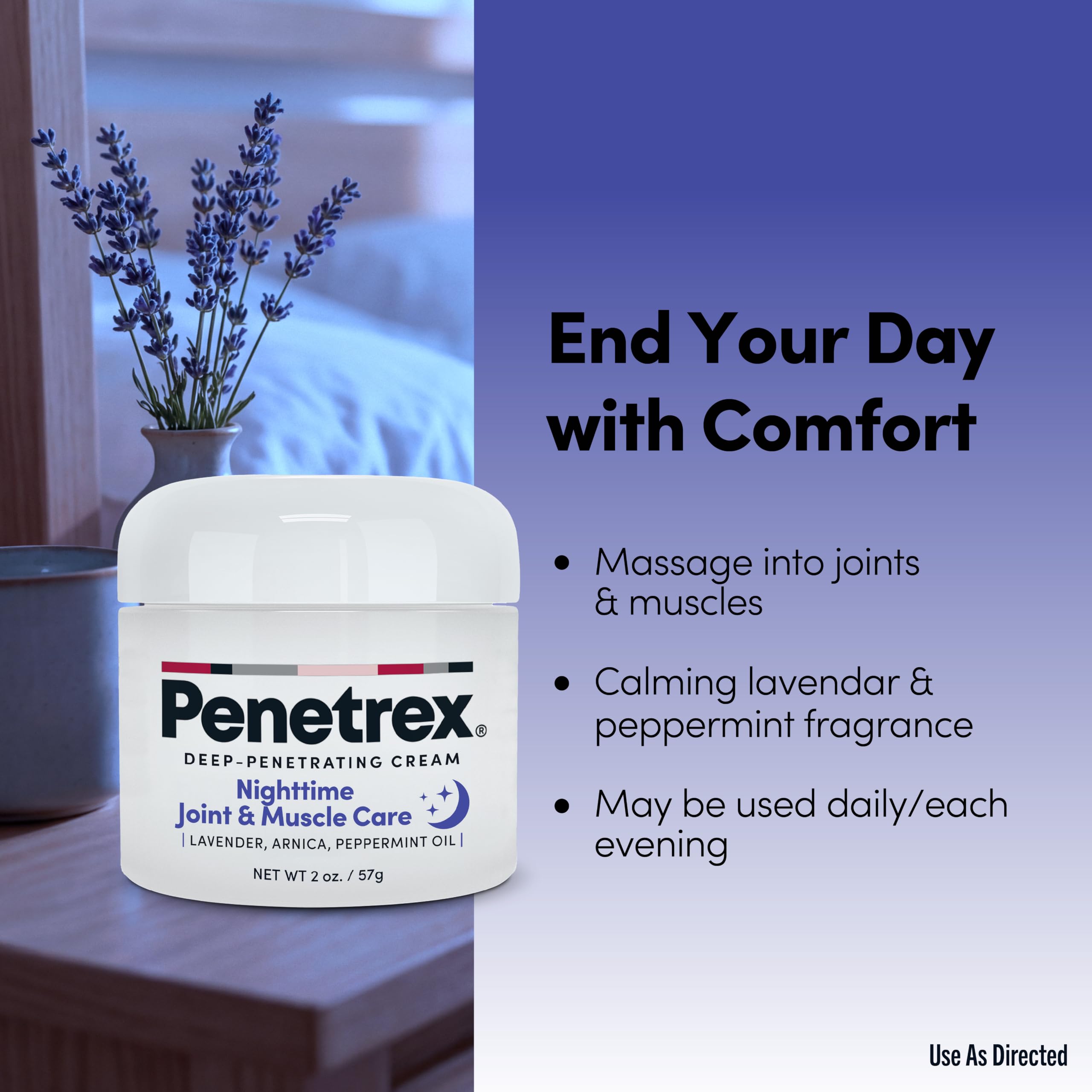 Penetrex Nighttime Joint & Muscle Care Cream, Lavender Essential Oil, 2 Oz — Amazon image 5