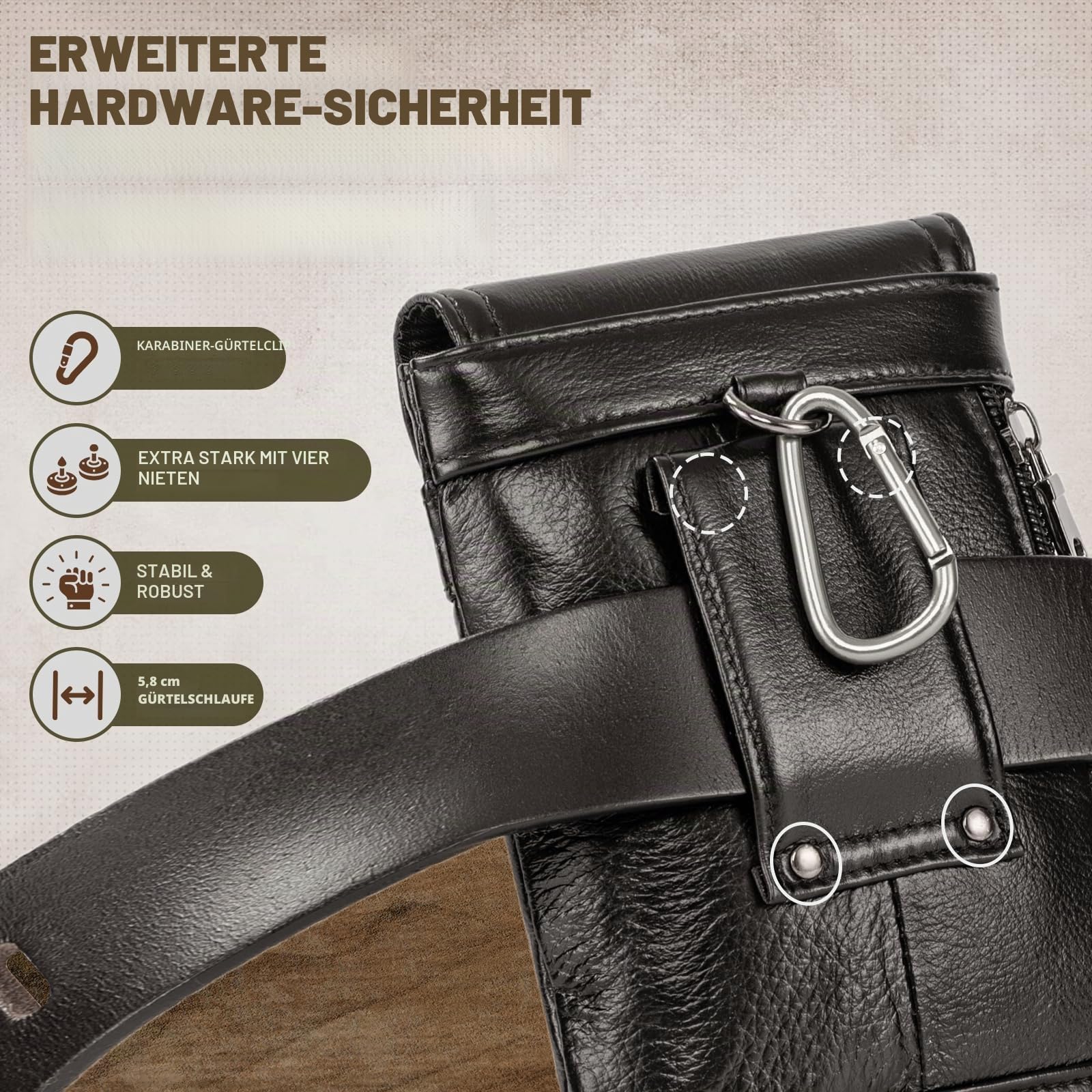 Echtes Leder Handyhülle für iPhone 17 16 15 14 Pro Max, 16 Plus, Handyhüllen zum Umhängen, Handyhalter Holster für Samsung Galaxy F06 A06 5G, S25 S24 S23 Ultra S25+ mit Gürtelclip Gürteltasche