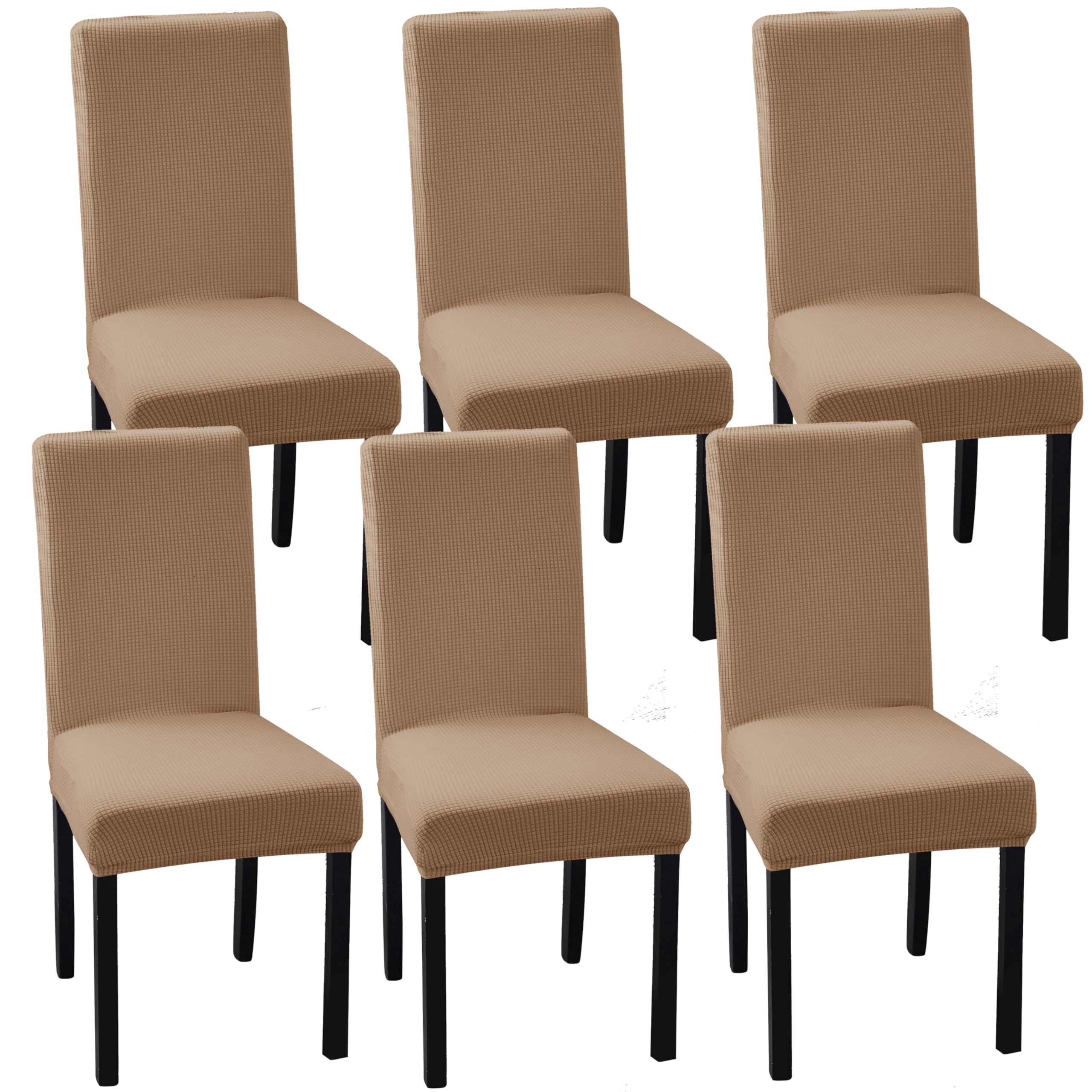 Ocves Chair Covers for Dining Room Set of 4 or 6, Stretch Dining Chair Slipcover Covers, Removable Washable Chair Covers