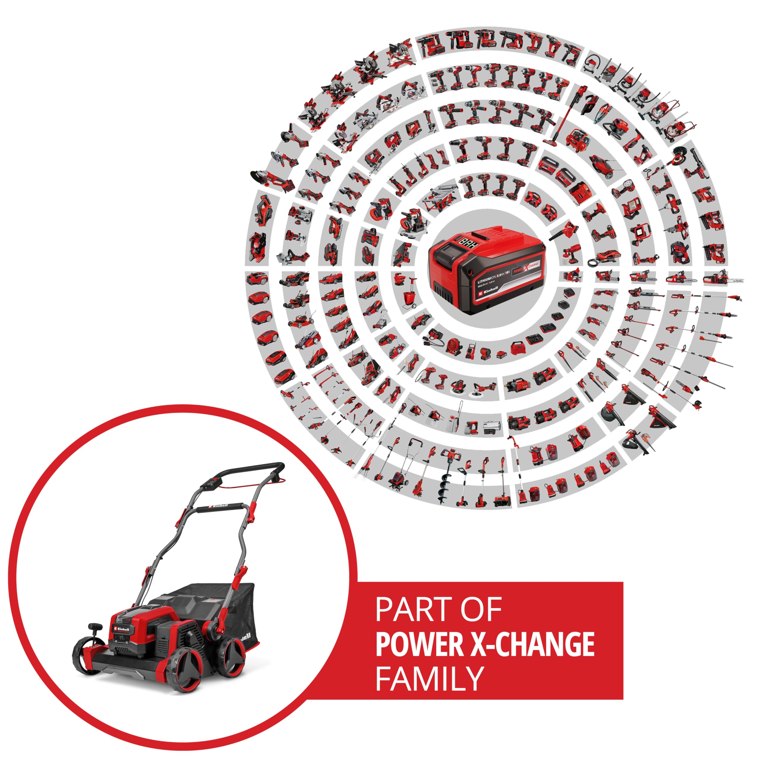 Einhell Professional Scarificateur-aérateur sans fil GP-SA 36/40 Li BL-Solo PXC (36 V, largeur de travail 40 cm, sans charbon, max. 1100 m², avec rouleau aérateur et rouleau à lames, sans batterie)