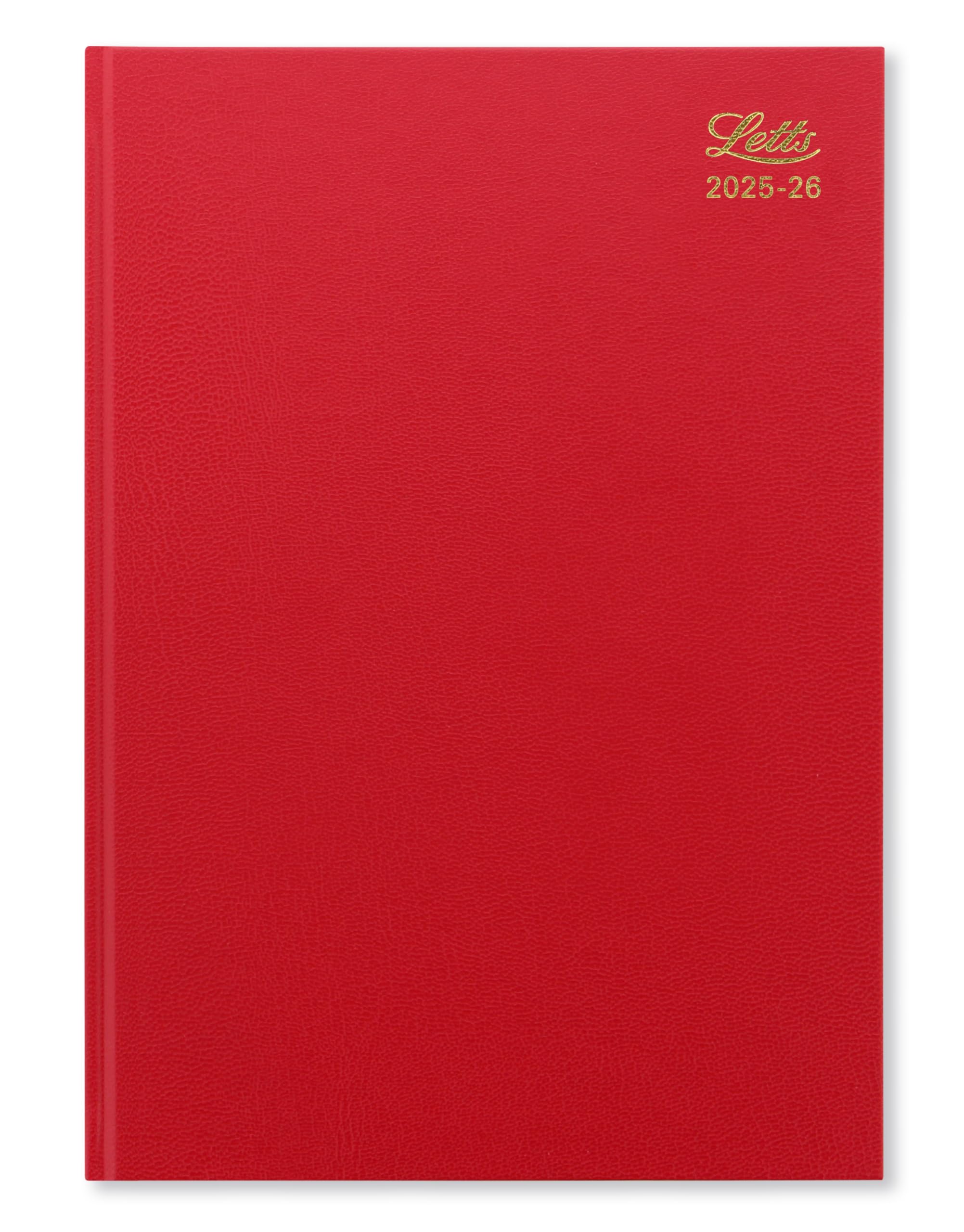 Letts of London Standard A4 academic 2025/2026 week to view diary - Red 26-TA3ZRD