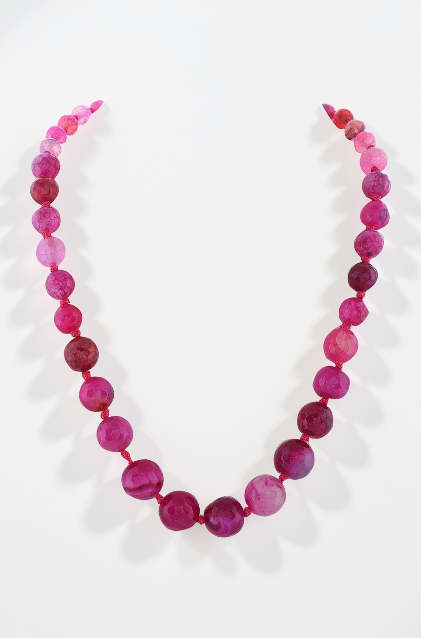 Ratnavali Jewels Designer Pink Leheriya Onyx Stone Beads Necklace Single Line for Women & Girls RV2973 (Pink)