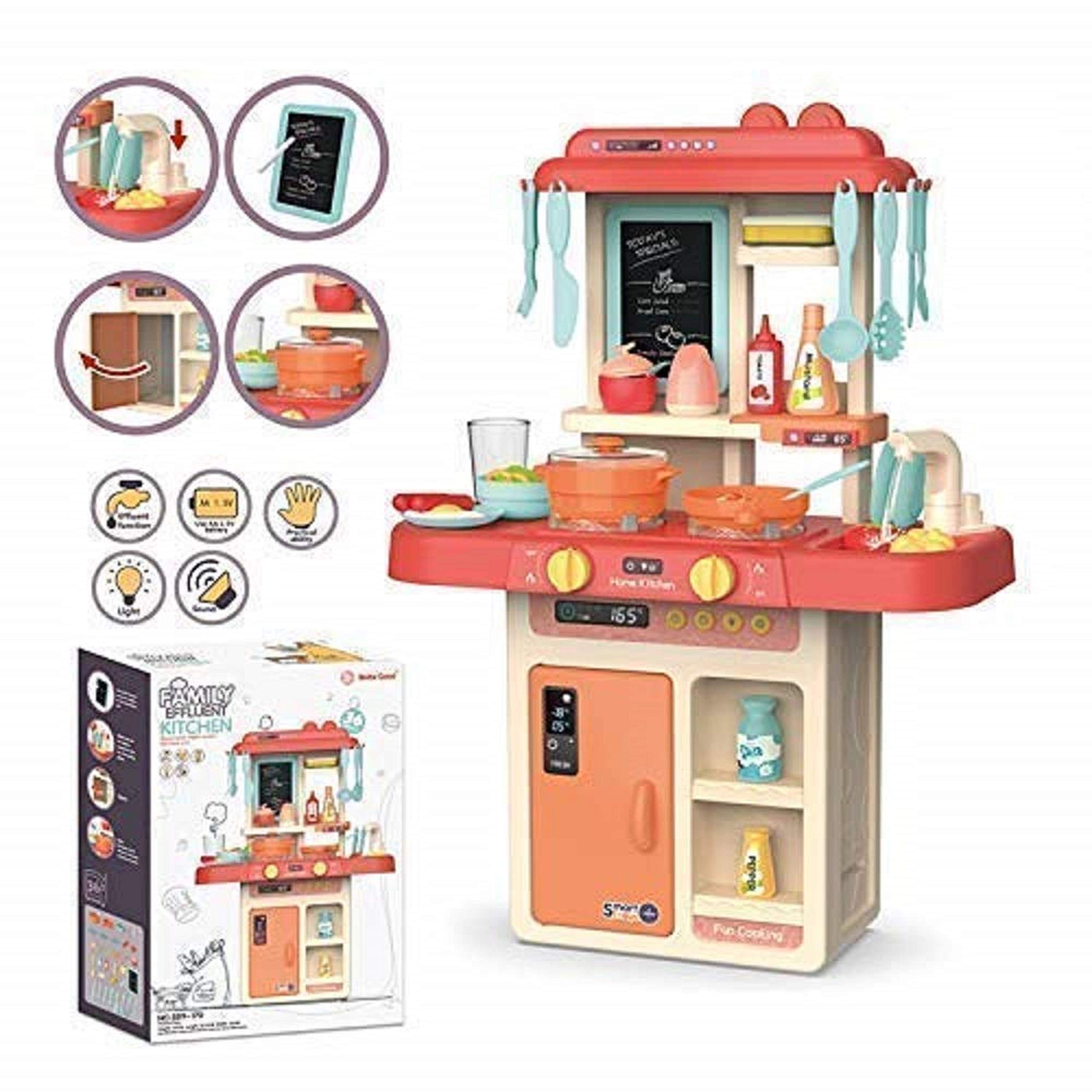 JESAVI ENTERPRISE Kids Kitchen Play Set with Lights & Sound for Girls, Big Size Remote Control Musical Kitchen Toy Set for Kids Girls (Kitchen Playset-170)