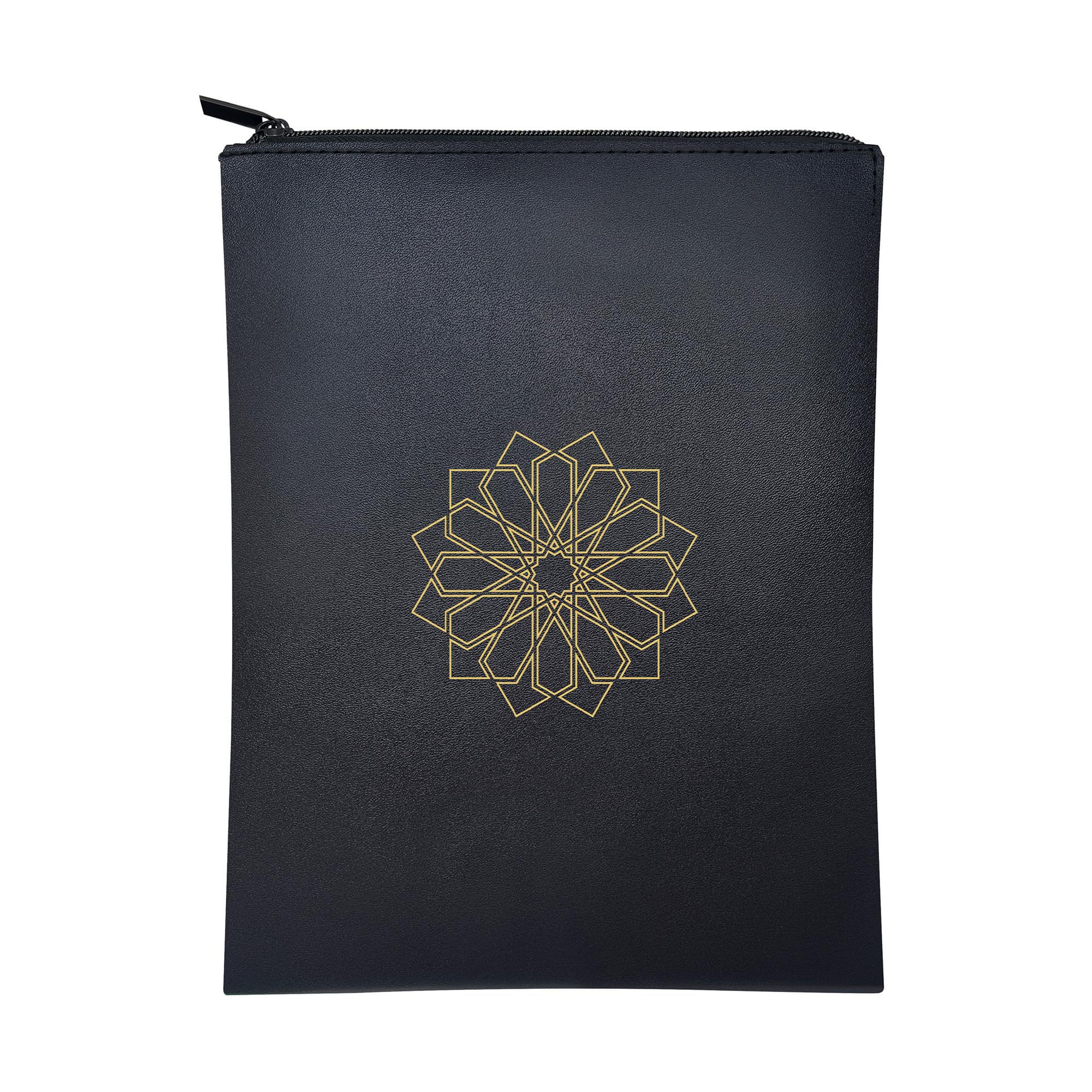 IqraCovers Quran Cover – Luxurious Book Case Sleeve with Zipper – Durable Water-Resistant Book Protector Pouch – Elegant Book Covers for Quran or Thick Hardcover Books (Black, Large)