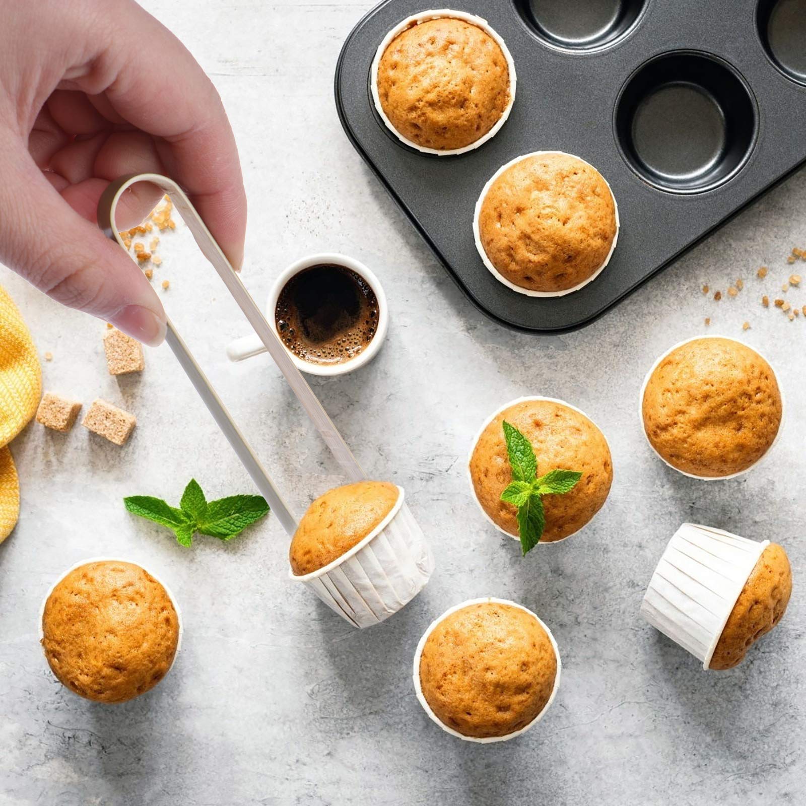 100 pinzas desechables de bambú para tostadas, ecológicas, catering, buffet o uso doméstico