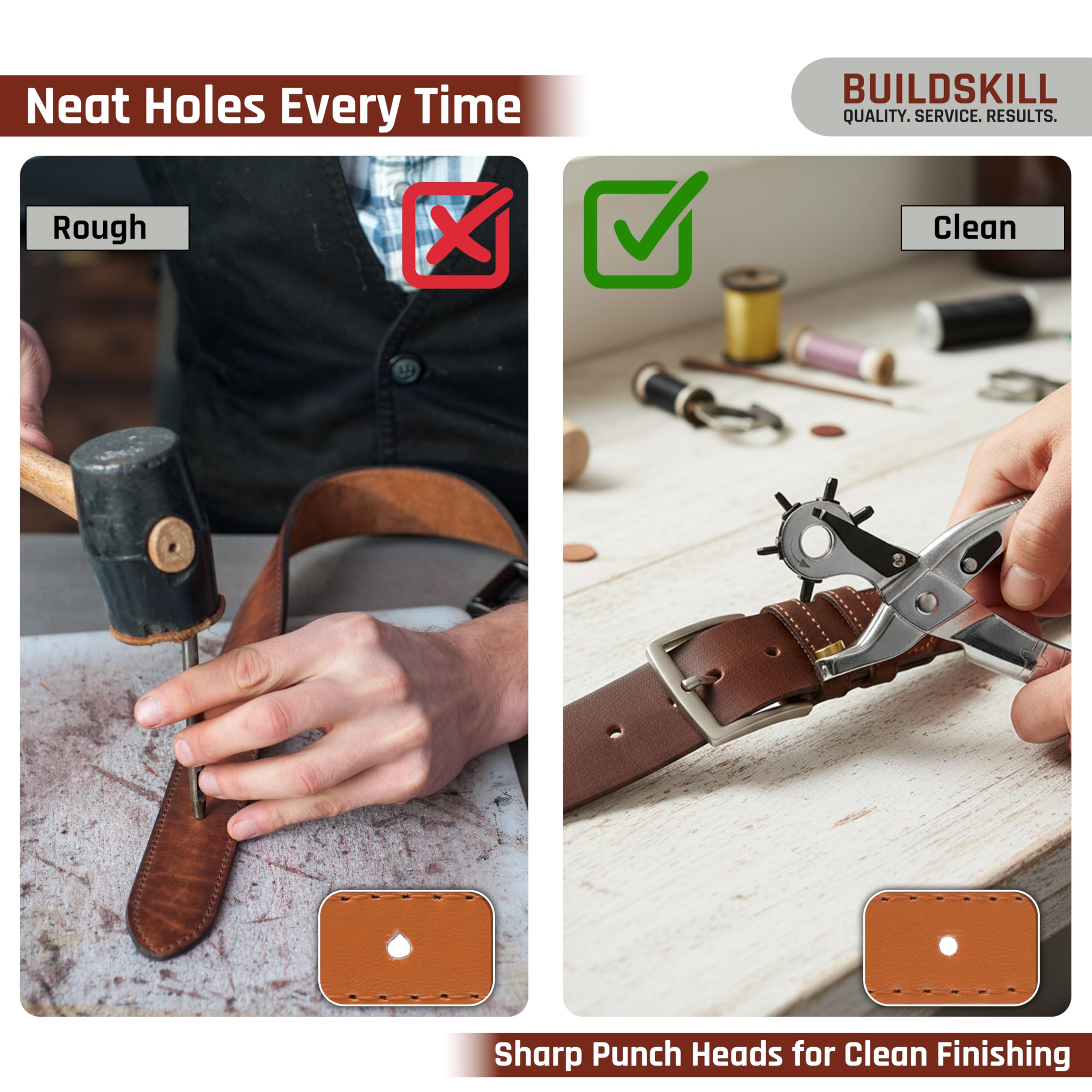 BUILDSKILL Leather Hole Puncher - 6 Hole Size -7