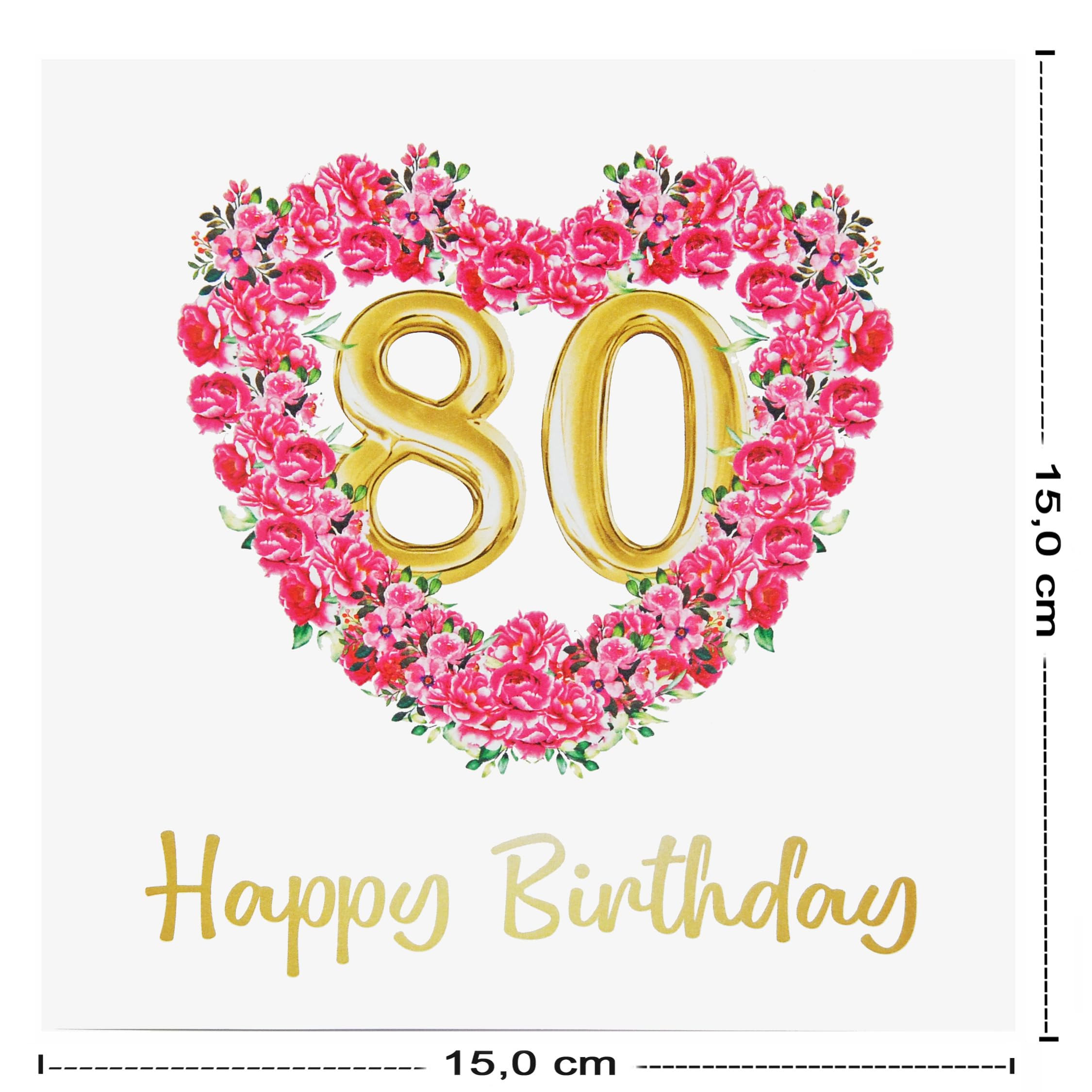 Biglietto pop-up80 in oro e bianco per 80° compleanno