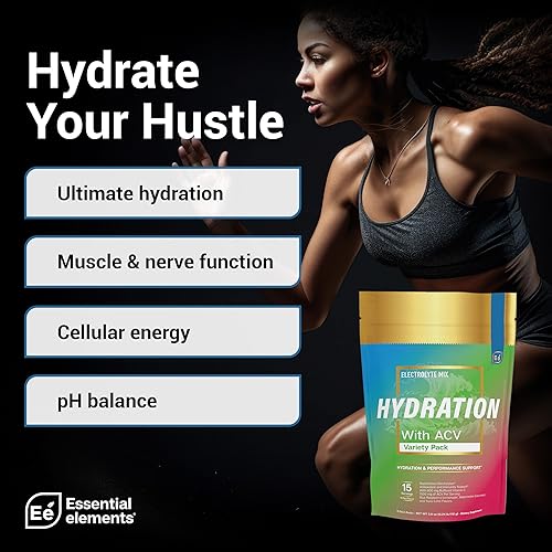 Miniatura 4 de Essential Elements Paquetes de polvo de hidratación - Paquete variado - Paquetes de electrolitos en polvo sin azúcar - con ACV y vitamina C - 48