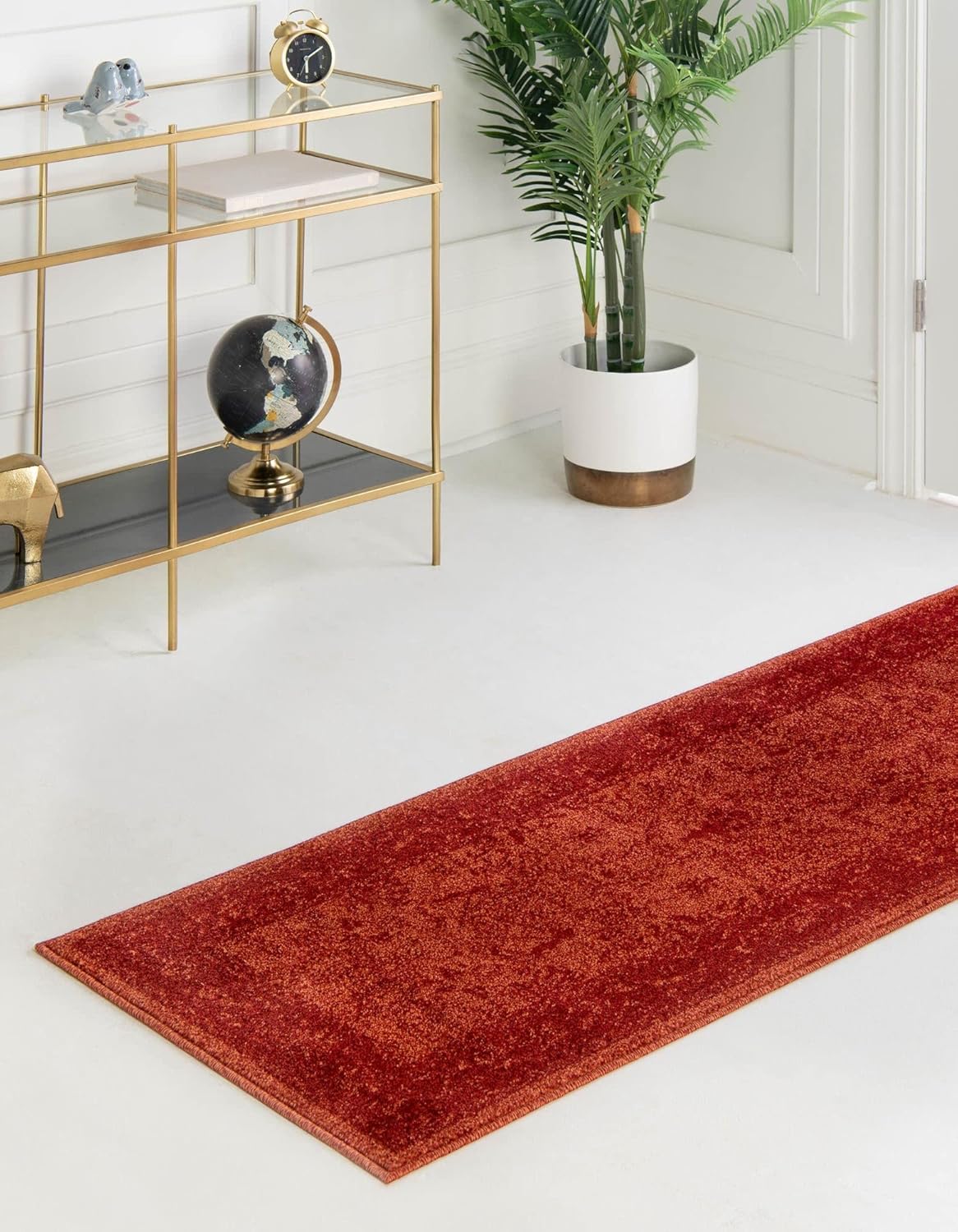 Rugs.com Miranda Collection Rug – 2' x 6' Runner Rust Red Medium Rug Perfect for Hallways, Entryways