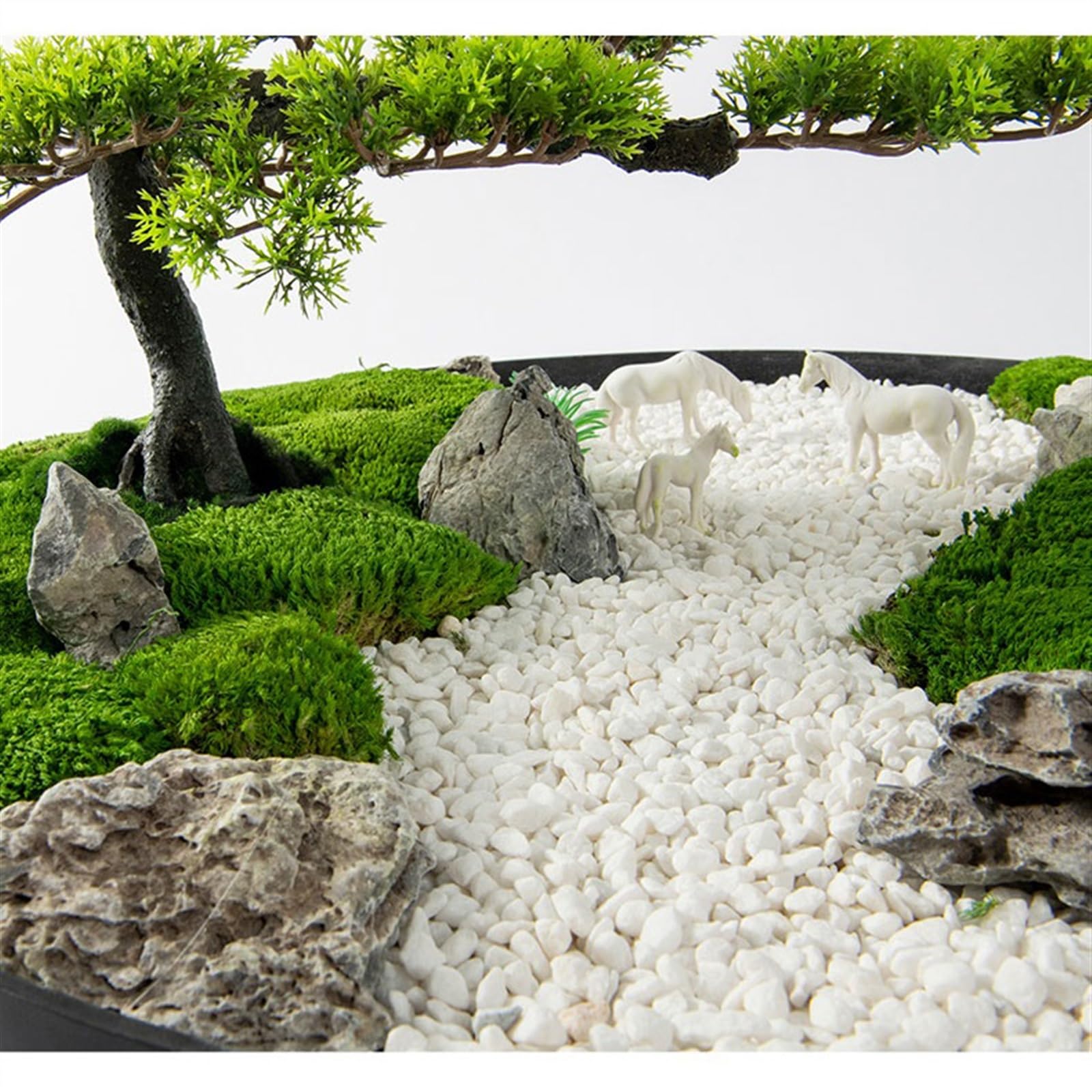 Bonsaï Artificiel Ornements d'arbre de Simulation de Table d'hôtel Floral de Luxe léger Ornements de Table Ronde Centre de Tour Ornements de Verdure Chinois décoratifs Fausses Plantes