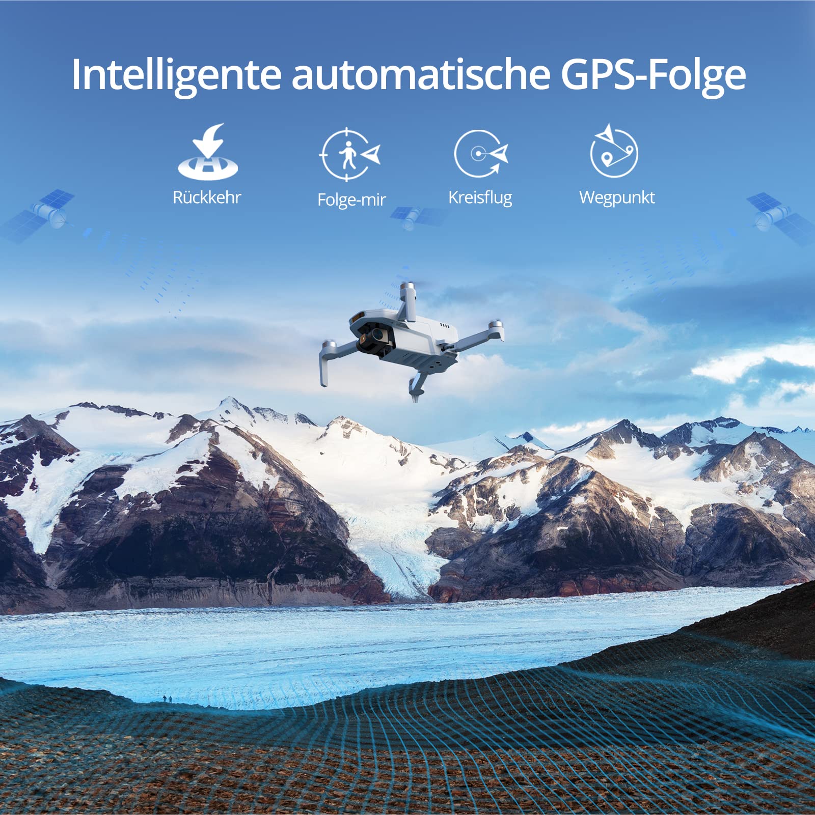 Potensic ATOM SE GPS Drohne mit 4K EIS Kamera, 2 Akkus 62 Min. Flugzeit, unter 249g, C0, 4KM FPV Übertragung, Bürstenloser Motor, Max.16m/s, Follow-Me/autom. Rückkehr, für Anfänger Erwachsene
