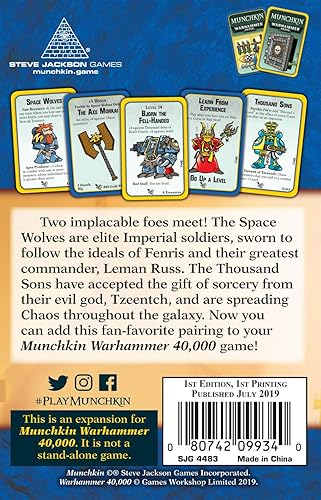 Miniatura 3 de Steve Jackson Games Munchkin Warhammer 40,000 Juego de cartas Savagery and Sorcery (expansión)  112 cartas  Juego familiar  RPG de aventura de