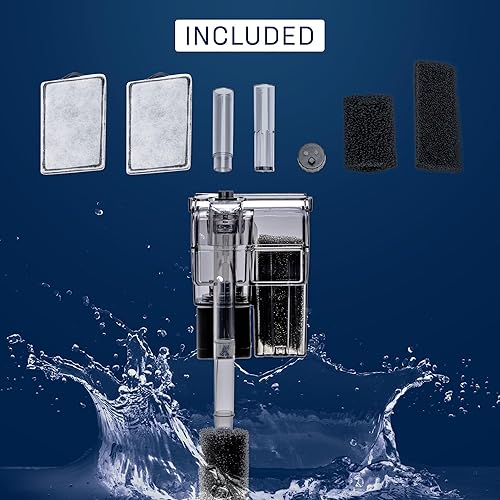 Miniatura 4 de Mighty Aquarium - Filtro para colgar en la parte posterior, filtro de encimera de acuario, filtro ajustable para pecera, filtros de acuario, filtro