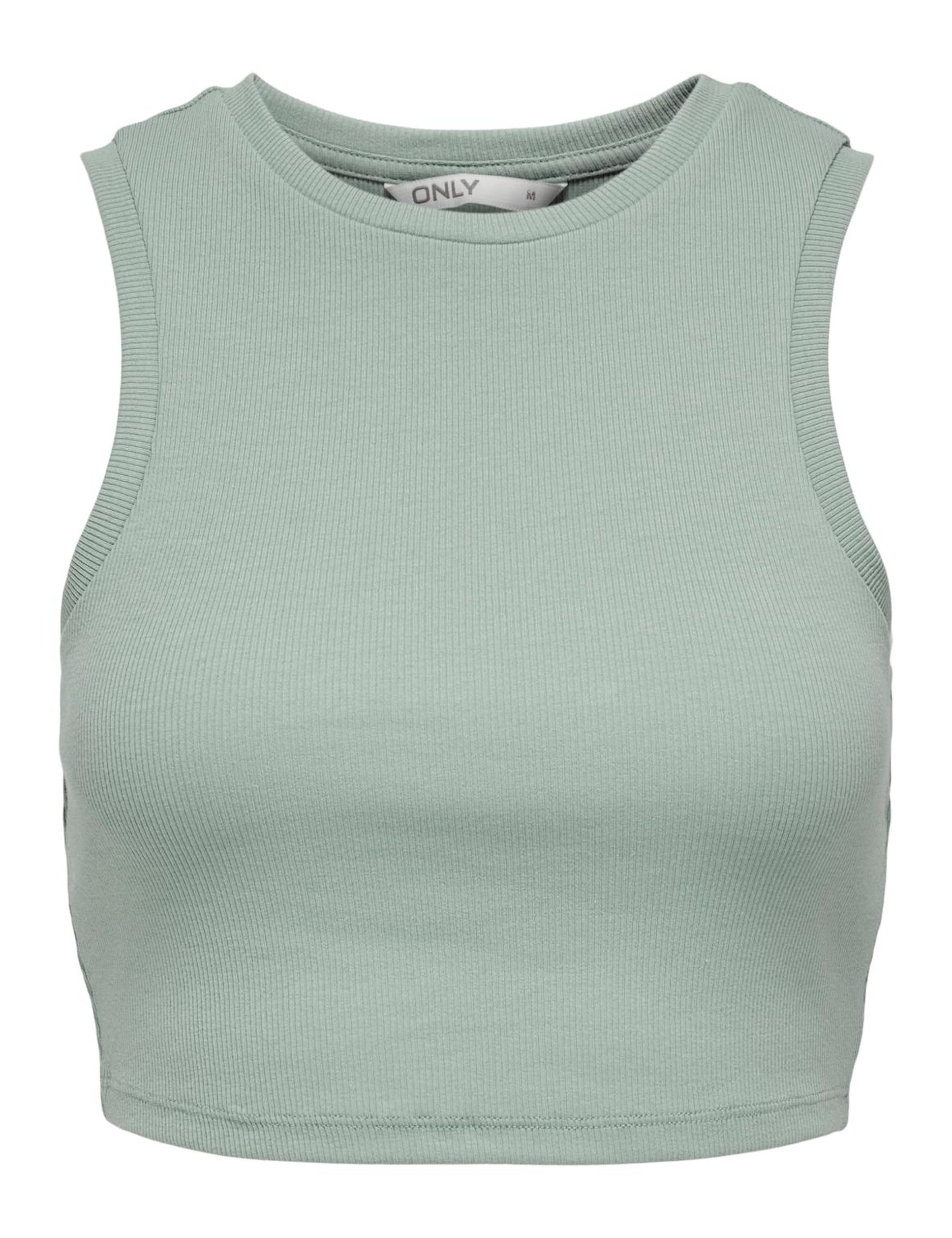 ONLY Women's Onlvilma S/L Cropped Tank Top JRS Noos Top, Green, M