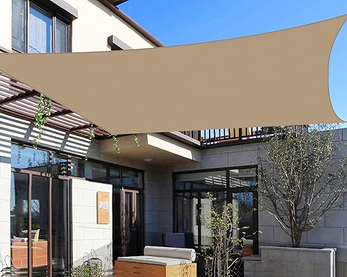 SunnyRoyal Toldo rectangular de 20 x 20 pies, pantalla de tela con bloqueo UV, resistente, de grado comercial, para patio al aire libre (arena)