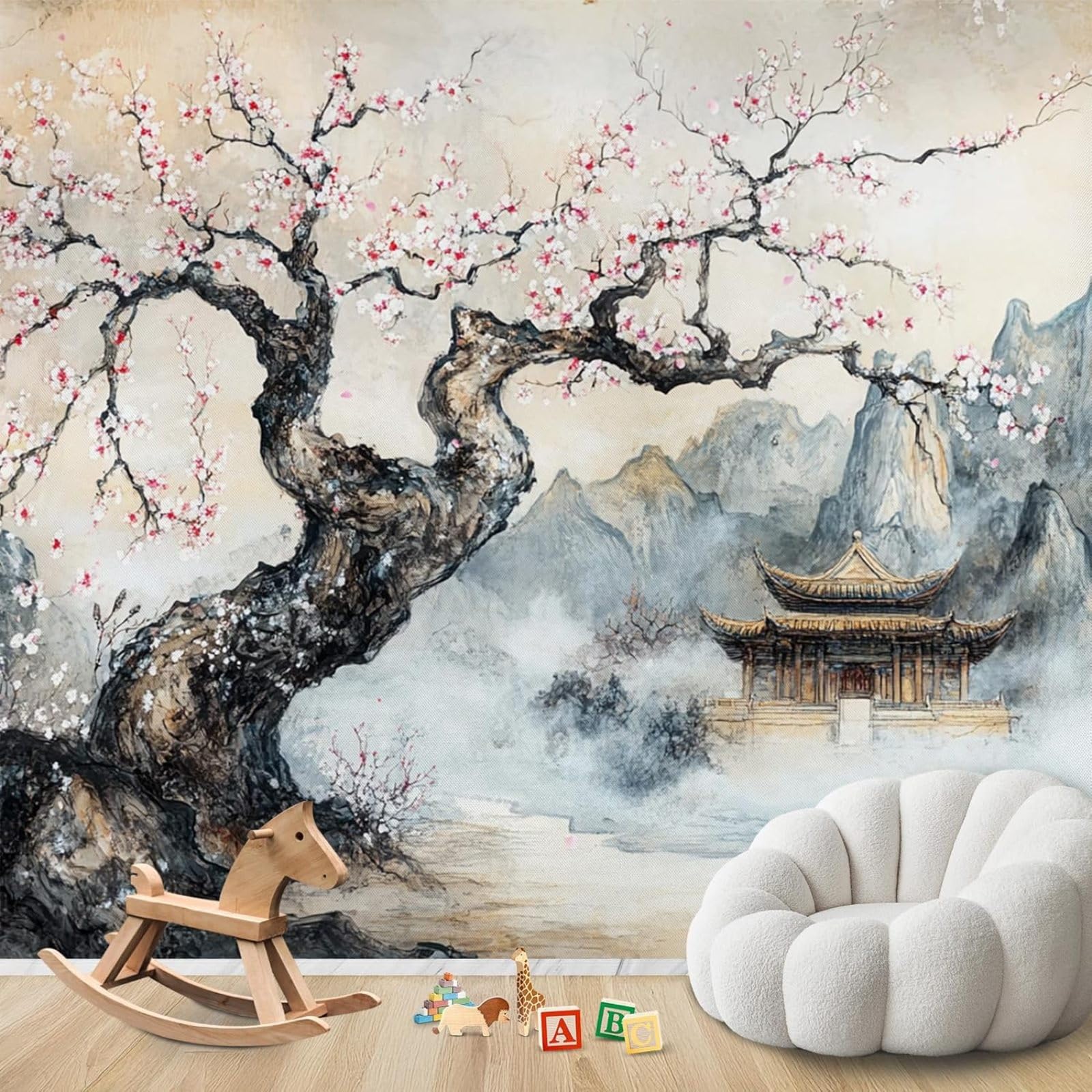 hgjdjhnf Photo Wallpaper Chinese Zen Asian Landscape Non-Woven ModernLiving Room Bedroom Children's RoomDecoration Motif Wallpaper,350cmx256cmSticker - Background- Painting - Poster