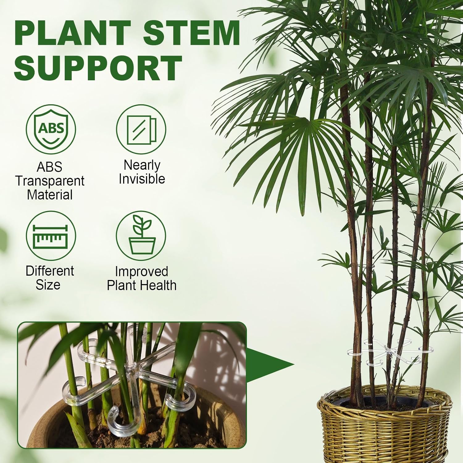 16pcs Upgraded Plant Stem Support, Transparent Plant Support for Indoor Plants, 4 Sizes Climbing Houseplant Stem Holders, Reusable Plant Stabilizer, Indoor Plants Accessories image 5