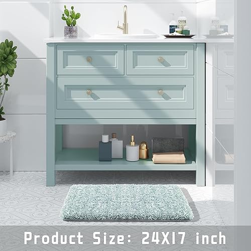 Miniatura 6 de Yimobra - Tapetes de baño, microfibra absorbente agua, ultrasuaves, antideslizantes, afelpados, esponjosos, gruesos, lavables, piso de baño,