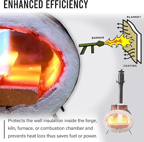 Miniatura 10 de Simond Store Protector térmico de revestimiento refractario de 5 libras para aislamiento de fibra cerámica en forja de herrería  3270 F de alta