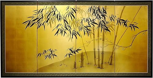 Miniatura 2 de Red Lantern 36" x 72" Plum Tree en pantalla de seda de hoja de oro