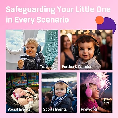 Miniatura 21 de Vanderfields Auriculares con cancelación de ruido para bebés, niños pequeños, bebés de 3 meses a 2 años