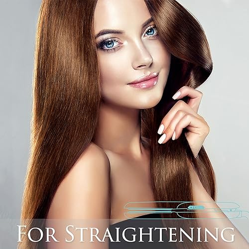 Miniatura 4 de Heysam Plancha plana para cabello grueso, plancha y rizador de pelo de doble voltaje iónico de cerámica de titanio 2 en 1, plancha plana de viaje de