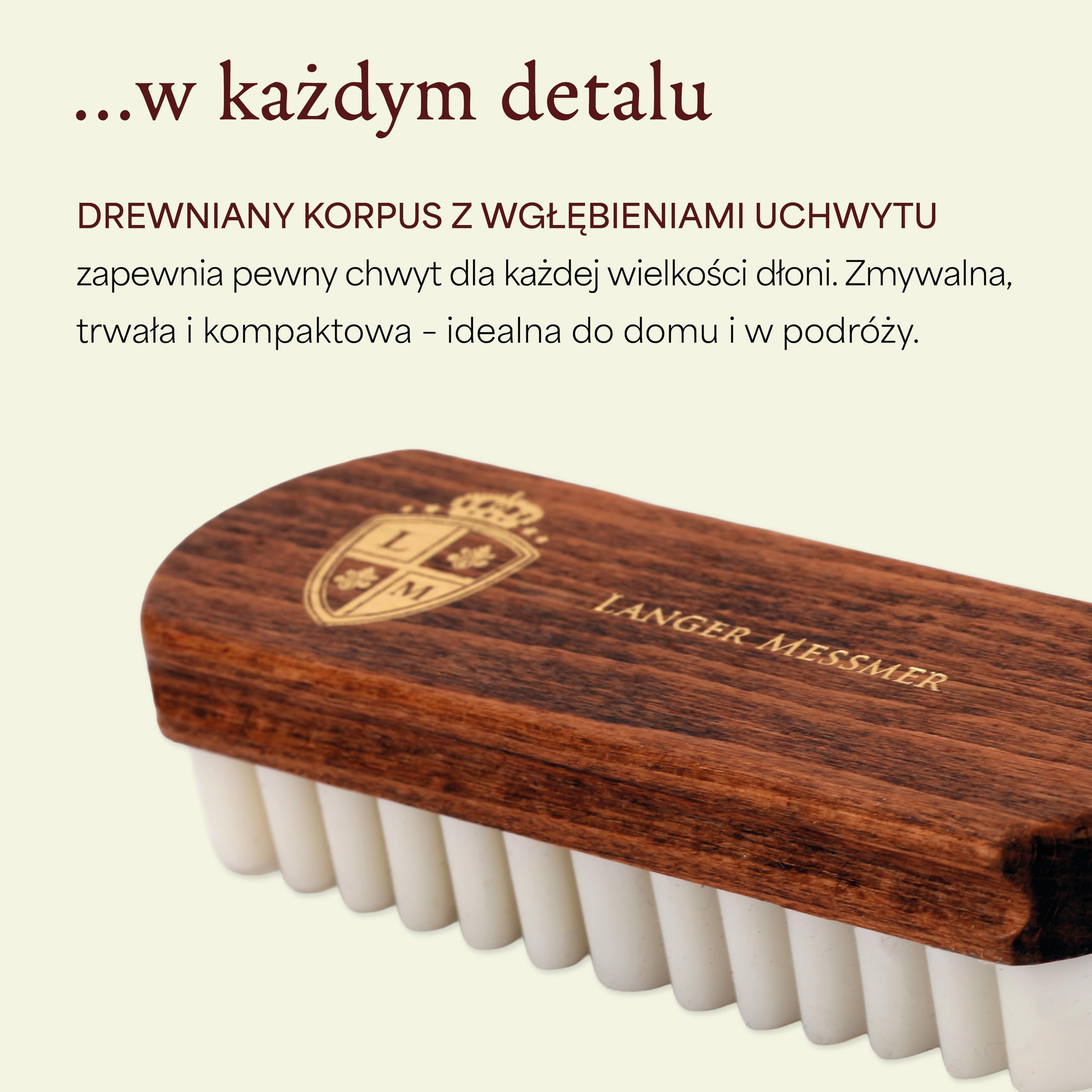 Langer & Messmer Szczotka do Skóry z Zamszowych Butów z Lamówkami Krepowymi - Pielęgnacja Skóry Welurowej i Nubukowej