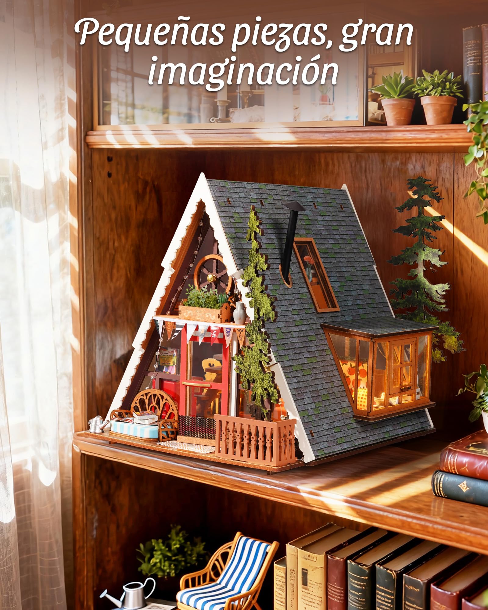 ROBOTIME Modelismo para adultos, casa en miniatura con marco A, casa de muñecas de madera a partir de 14 años, regalos para mujeres y hombres