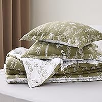 Vista 40 de Bedsure Juego de edredón de tamaño Queen, color lavanda, lindo, floral, regalo para mujer, 3 piezas, 1 suave edredón reversible con flores y 2