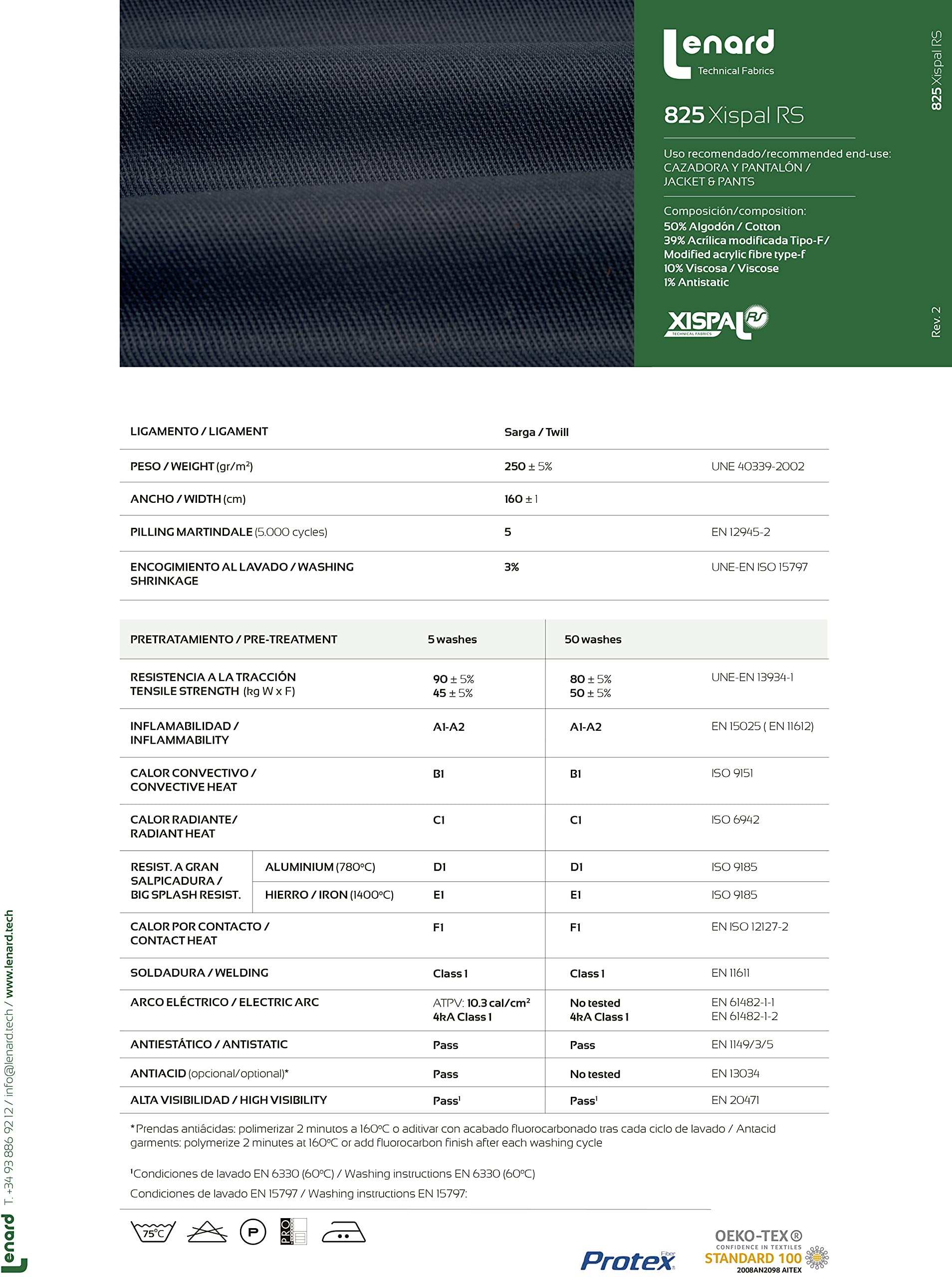 Buzo 825 “Eco” Alta Visibilidad, Ignífugo, Antiestático, Arco Eléctrico, Tejido Inherente, EPI Cat. III