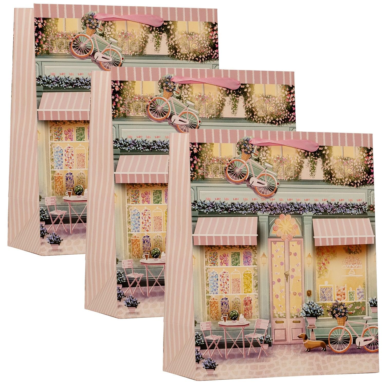 Design By Violet Parisienne Sweet Shop Large Paper Gift Bags Pack of 3