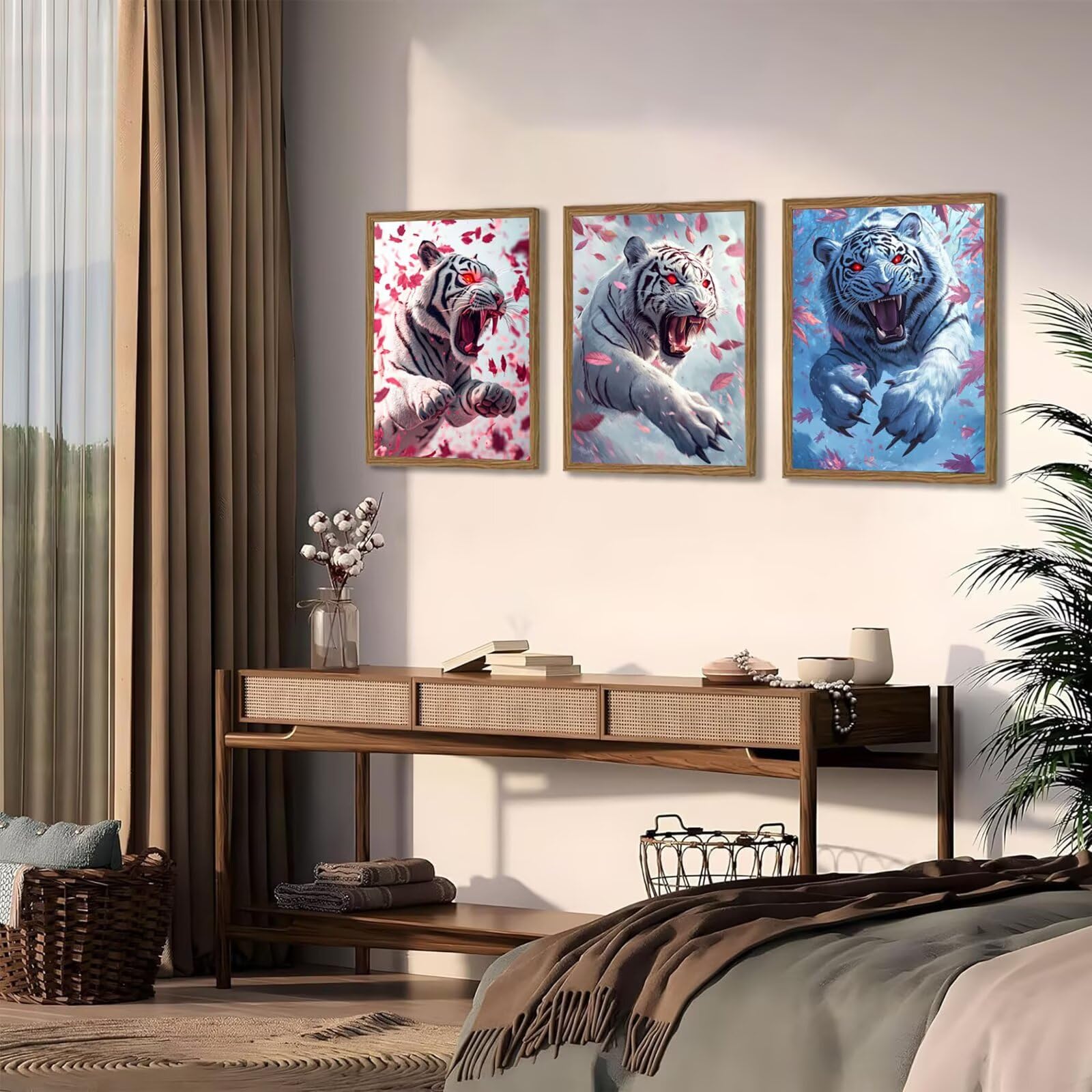 Cnyaunfi 3 Pezzi Animali Pittura Diamante Fai-Da-Te 5D Blu Diamond Painting Kit Completo per Hobby Creativi Adulti, Pittura Diamante Artigianale Per La Decorazione Della Parete Di Casa 60x80cm YF-3369