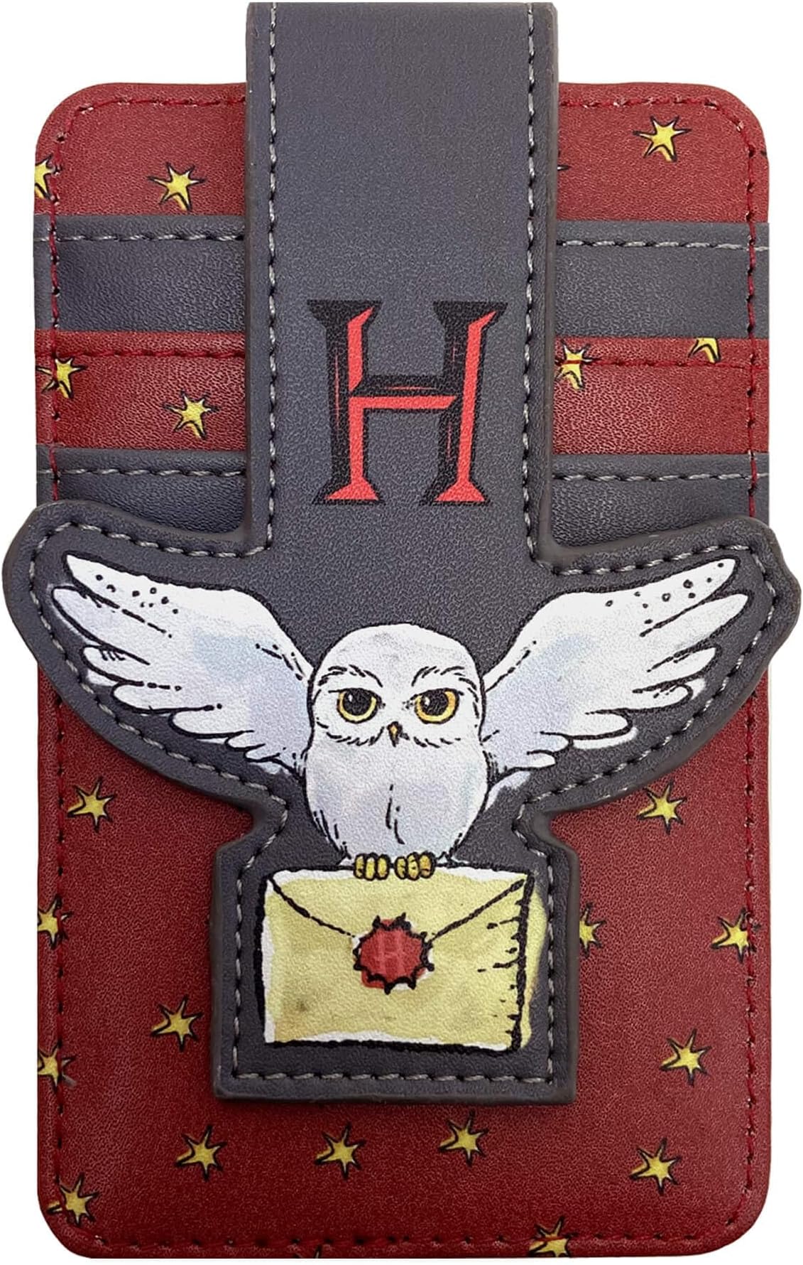 Card Holder Owl Hedwig Wallet Slim Compact (Maroon)