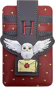Harry Potter Card Holder Owl Hedwig Wallet Slim Compact Maroon