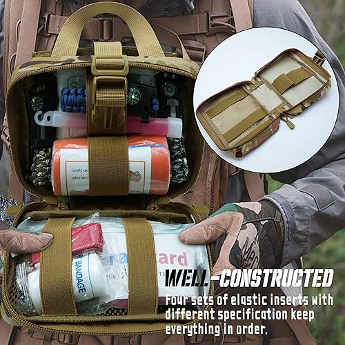 Miniatura 2 de Bolsa mejorada Molle Rip Away Ifak, bolsa táctica de primeros auxilios, bolsa médica EMT solo bolsa